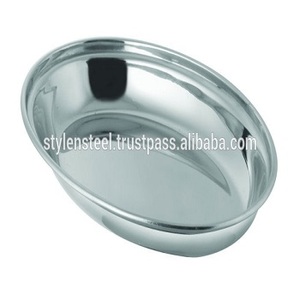 ชามสลัดสแตนเลสเกรดโรงแรมทำจากโลหะขัดเงาทรงวงรีปลอดภัยและเป็นมิตรกับงบประมาณ - Product Image 4