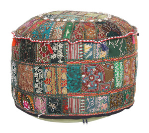 Otomano bordado a mano vintage - Product Image 1