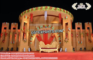 Mariage hindou élégant de style traditionnel doré Décorations de mariage sculptées Mandap pour les cérémonies indiennes pour les mariages Autres - Product Image 2
