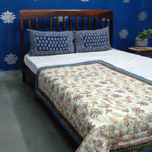 Venta caliente puntos de venta de fábrica Shreya verde esmeralda indio hecho a mano bloque impreso edredón de bebé a la venta al precio más bajo - Product Image 4