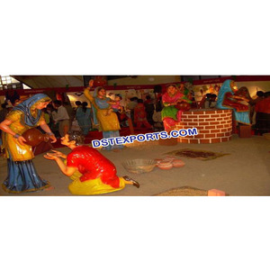 Punjabi Culture Village Theem Mariage Punjabi Cultural Fiber Statues Fabricant Mariage Punjabi Culture Thème Australie Décor - Product Image 1