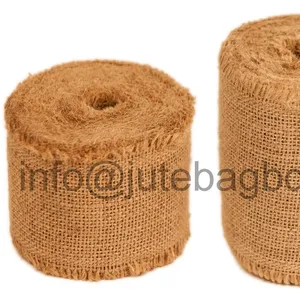 Milieuvriendelijke Gerafeld Rand Harige Jute Lint Singels Roll