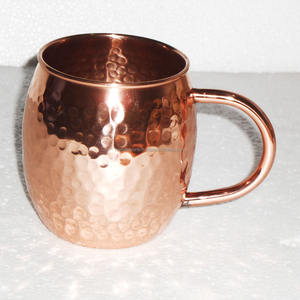 2025 nuevo diseño único Moscow Mule tazas de cobre 16oz taza de cerveza de cobre puro Hammer Point tazas de cobre - Product Image 6