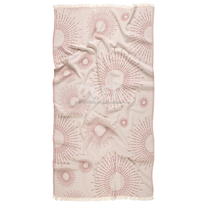 Sunburst Clay <b>Turkish</b> <b>Towel</b> 100% Cotton - Picnic Beach Blanket, Bed Cover, Multiple Use Jacquard - Product Image 1