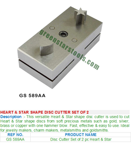 GREEN STARS SA PVT LTD GS 589AA Juego de herramientas de joyería de 2 Cortador de disco en forma de corazón y estrella para Dapping y formar la fabricación de joyas - Product Image 2