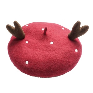 Chapeau d'hiver personnalisé 100% laine Béret de Noël Chapeaux Casquettes Béret en gros pour femmes - Product Image 2