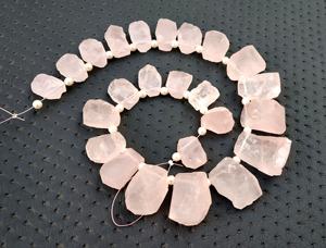 Piedra preciosa de cuarzo rosa Natural, sin pulir, perforada en los lados, de alta calidad, indio, al por mayor, cuentas artesanales - Product Image 3