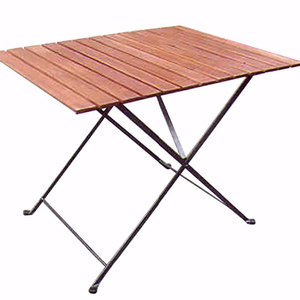 โต๊ะรับประทานอาหารไม้สี่เหลี่ยมพร้อมโครงเหล็กสำหรับใช้กลางแจ้งห้องครัววิลล่าเฟอร์นิเจอร์สวนหรือใช้ในโรงพยาบาล - Product Image 1