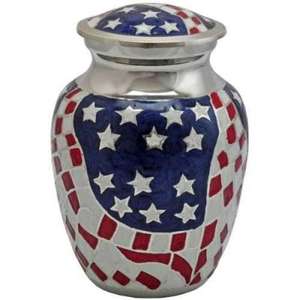 Digneral Memorial ธงชาติอเมริกันที่ระลึกการเผาศพโกศโลหะทองเหลือง/อลูมิเนียมสำหรับเก็บขี้เถ้าศพ - Product Image 3