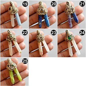 Pendentif cristal de pierre de polymère naturelle, 1 pièce, pendentif à pointe en argile polymère, collier en pierre précieuse, vente en gros - Product Image 4
