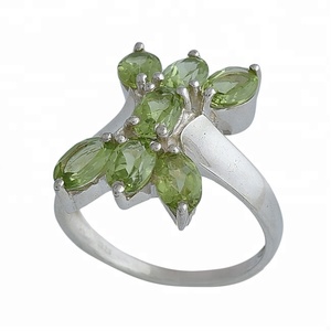 Natural Green Oval <b>Peridot</b> Gemstone 925 Sterling Silver Designer <b>Ring</b> Jewelry Silver Plated Fashionable <b>Ring</b> For Wedding Gift. - Product Image 2