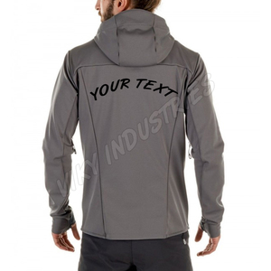 Coupe-vent hommes veste softshell camping en plein air coupe-vent imperméable personnalisé conçu hommes gris à capuche veste Softshell - Product Image 2