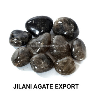 Wholesale Jilaniagate Smoky Quartz Agate Tumbled Stones 15-25mm Natural Crystal Decorative Gemstones Semi-Precious Stone <b>Crafts</b> - Product Image 3