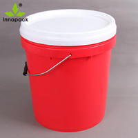 Ember Plastik Bulat 20L 5 Galon Berwarna Tahan Oksidasi, Food Grade, Anti-statis, Dapat Disesuaikan