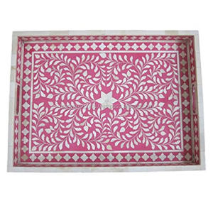 Best Price Bone Inlay Rectangular Serving Tray for Dining Table Made in India - Product Image 6