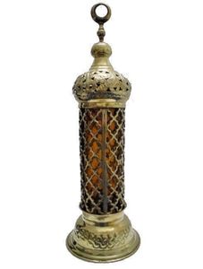 BR92 Arabic Handmade Solid <b>Brass</b> Amber Net <b>Candle</b> <b>Holder</b> Cylinder Metal Handmade Net - Product Image 2
