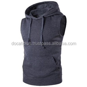 Sweats à capuche sans manches de haute qualité pour hommes imperméable anti-rides polyester fourniture OEM avec des conceptions d'impression 3D unies conception doublée - Product Image 3