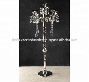 Candélabre en aluminium blanc scintillant et élégant bol à fleurs pièce maîtresse décorative en métal pour la maison de mariage pour les mariages décor à la maison - Product Image 6