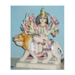 White Makrana Marble Durga Maa Moorti - Product Image 2