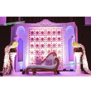 Alluring Muslim Walima Stage Set Wedding Backdrop stage set decoration Splendid wedding reception stage set