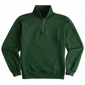 Sudaderas con Capucha y Cierre de Cremallera de un Cuarto, Color Sólido, para Invierno, con Opción de Logotipo Bordado Personalizado - Product Image 1