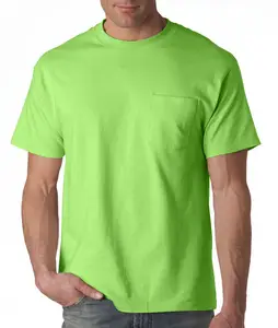 Personnaliser hommes classique à manches courtes 100% coton Jersey basique coton surdimensionné poche t-shirt décontracté conception vierge basique t-shirt hommes