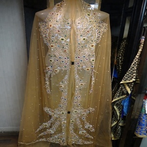 Vestido caftán marroquí TAKCHITA, trabajo pesado de cristales, hecho en la INDIA - Product Image 1