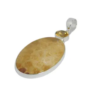 Increíble diseño Real Coral Gemstone Pendiente Pure 925 Sterling Silver Fine Jewelry Colgantes & Charms Proveedor - Product Image 1