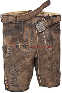 Bock Suede Deer Leather ISONZ <b>Men's</b> Austrian German Lederhosen <b>Short</b> Trachten lederhosen Bavarian Lederhosen 3D Embroidery - Product Image 4