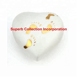 ไข่มุกสีขาวเด็กฟุตพิมพ์หัวใจโกศทำด้วยมือทำในประเทศอินเดียยอดขายและมีคุณภาพสูงในการขาย - Product Image 2