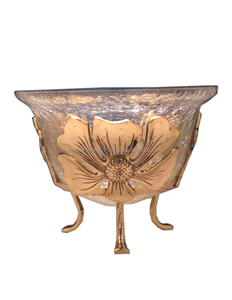 Bougeoir en verre jaune avec support en feuille d'or - Product Image 6