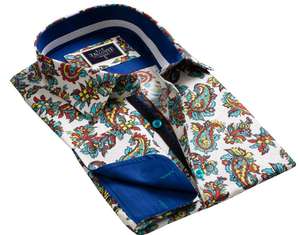 Paisley Français manchette Robe chemise - Product Image 1