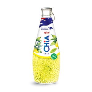 Vietnam Orange Flavor Chia Seed <b>Drink</b> 290ml Puree in <b>Glass</b> <b>Bottle</b> Handcrafted Beverage - Product Image 4