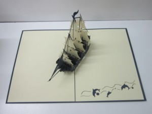 Conception personnalisée de bateau à voile modèle 3D carte de vœux pop up OEM ou ODM et fournisseur du vietnam en haute qualité - Product Image 2