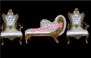 Best Muslim Wedding Carved Furniture Indian Wedding Furniture Royal Weddings Chair <b>Set</b> - Product Image 6