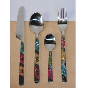 Serveur à salade avec nacre Designers et artisans indiens directement du fabricant et des exportateurs en acier de portabilité - Product Image 1