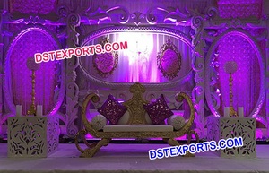 เวทีจัดงานแต่งงานที่โดดเด่นเวทีจัดงานแต่งงานภาษาอังกฤษที่สมบูรณ์แบบชุดดอกไม้อินเดียและขั้นตอนการตกแต่งผนังเทียน - Product Image 4