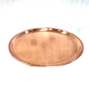 ถาดรองเสิร์ฟทองแดงทุบทรงกลมวัสดุเหล็กดีไซน์ใหม่ - Product Image 6