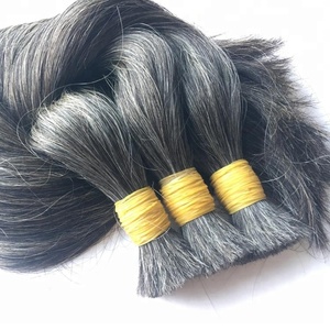 Mèches 100% naturelles vierges grises, cheveux humains vierges, grand-mère, prix bon marché - Product Image 1
