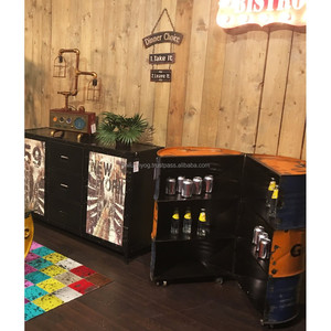 Armoire de bar en acier vintage industrielle ancienne - Product Image 2