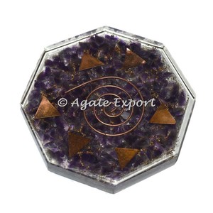 Amethyst Stone Healing <b>Orgonite</b> Vastu Plate - Product Image 2