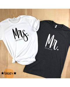 T-Shirt de couple en tissu jersey formel avec motif Service OEM disponible - Product Image 3
