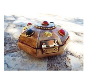 Handmade Bone Inlay Luxury Suri <b>Box</b> in Two Tone <b>Blue</b> and White Luxury Jewelry <b>Box</b> Organizer for Women and Girls Jewelry Decor - Product Image 2