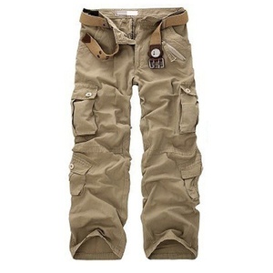 Custom Men's Mid Waist Cargo Trouser Pants 100% Cotton <b>Fabric</b> - Product Image 2