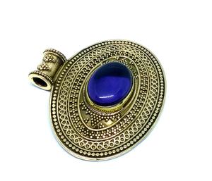 Vente en gros de collier pendentif améthyste en laiton de style bohème avec réglage de lunette pour technologie d'incrustation de cadeau - Product Image 2