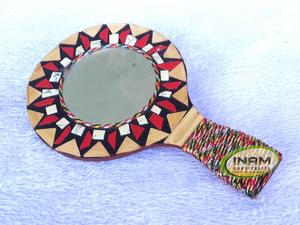 Miroir de maquillage antique en bois magnifiquement fait à la main par INAM HANDICRAFTS pour les cosmétiques - Product Image 5