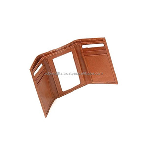 <b>Mens</b> <b>Trifold</b> <b>Wallet</b> Genuine Leather Card case ID Window <b>Trifold</b> - Product Image 3