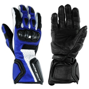 Gants longs en cuir de course de moto à jointure dure haute protection gants de moto - Product Image 2