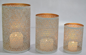Handcrafted Iron Antique <b>Pillar</b> <b>Candle</b> Holder with Filigree Details IHA Brand for Home Decoration - Product Image 6