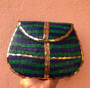 Pochette en métal argenté pour femmes et jeunes filles, multi-couleurs, sac à bandoulière et sac de soirée - Product Image 5